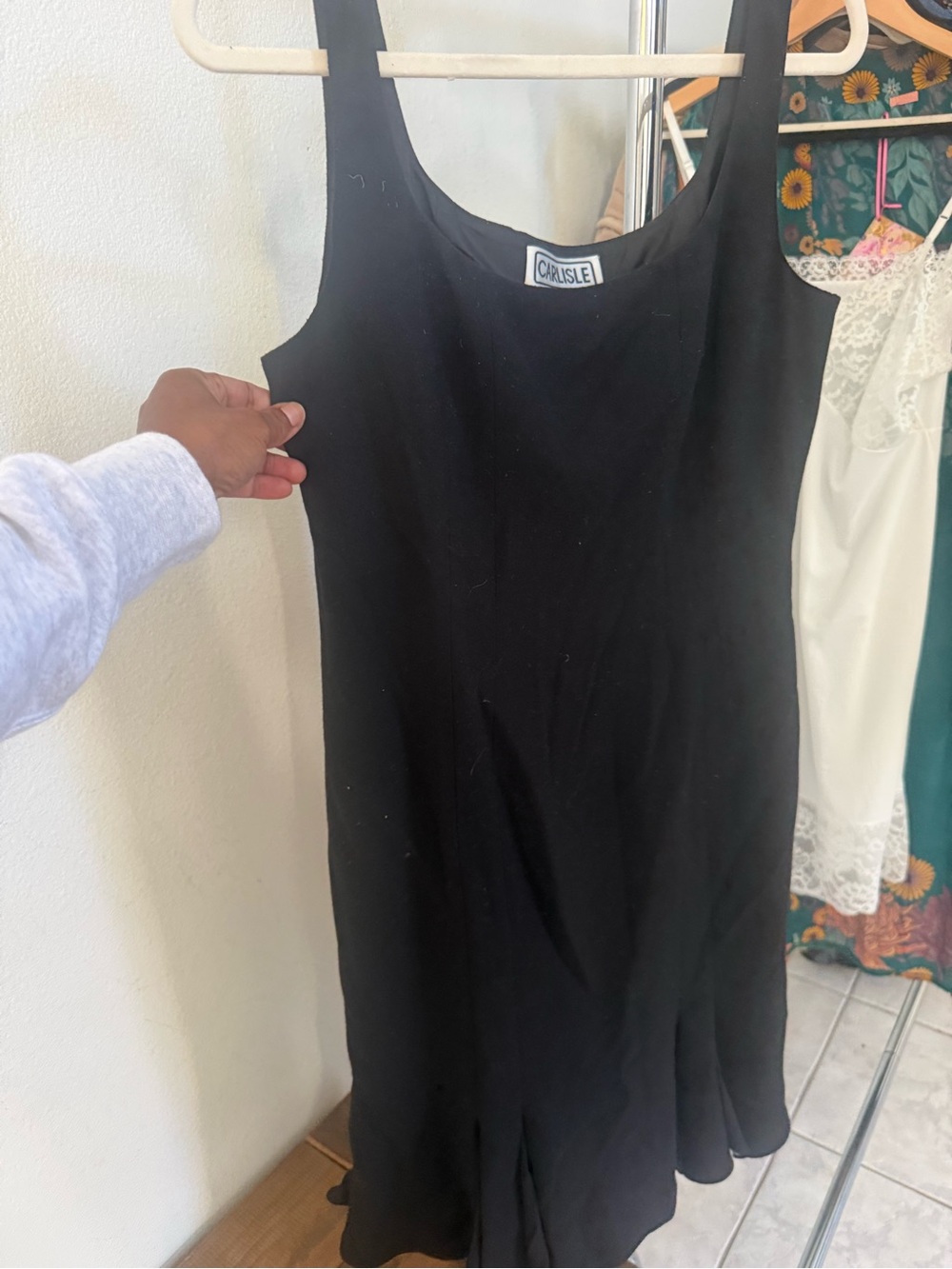 Carlisle Black Midi Slip Dress